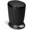 Jednoduchý pedálový odpadkový kôš, 6 l, čierny plast, CW1319