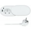 Solight 1z + USB A+C 20W PD vstavaná zásuvka s posuvným viečkom, 2m, matná biela