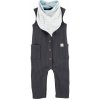 CARTER'S Set 2dielny overal bez rukávov, podbradník Charcoal chlapec LBB NB/ vel. 56