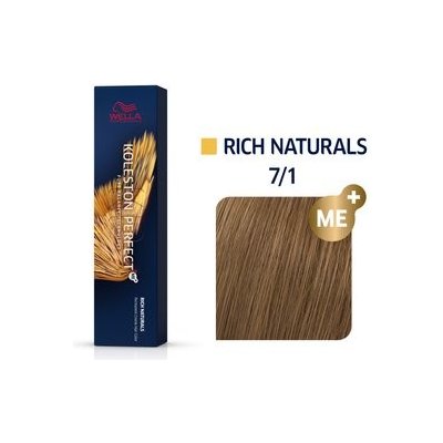 Wella Professionals Koleston Perfect Me+ Rich Naturals profesionálna permanentná farba na vlasy 7/1 60 ml