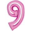 Amscan Fóliový balón narodeninové číslo 9 ružový 66cm