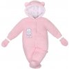 NEW BABY Zimní kombinézka Nice Bear ružová Bavlna/Polyester/Antialergické vlákno 74 (6-9m)