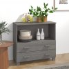 Příborník HAMAR světle šedý 85 x 35 x 80 cm masivní borovice Šedá 340499