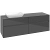 VILLEROY & BOCH Collaro závesná skrinka pod umývadlo na dosku (umývadlo vľavo), 4 zásuvky, 1600 x 500 x 548 mm, Glossy Grey, C12100FP