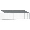 Shumee Klec pro psy se střechou a dvířky šedá 600 x 200 x 200 cm
