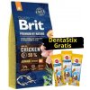BRIT Premium By Nature Junior M 15kg + 3x DentaStix ZADARMO!
