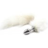 Fetish Addict Metal Butt Plug with Foxy Tail Velvet Touch 40cm White