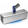 Technaxx přenosný stereo reproduktor MusicMan, baterie 600 mAh, FM-Radio, USB, stříbrný