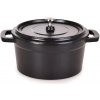VEYRA Liatinový okrúhly hrniec čierny 14 cm 750 ml