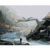 Diamondi Diamantové maľovanie - DRAK PRI RIEKE Rámovanie: bez rámu a bez vypnutia plátna, Rozmer: 40x50 cm