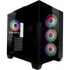 LC Power 809-B-ON Dark Storm_X midi tower herné puzdro čierna bočné okno, 4 predinštalované LED ventilátory; LC-809B-ON