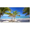Foto obraz sklo tvrzené pláž Mauritius 100x50 cm