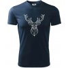 Geometria - Veľký jeleň - Pánske tričko Fantasy športové - 2XL ( Tmavomodrá (veľmi tmavá - skoro čierna) )