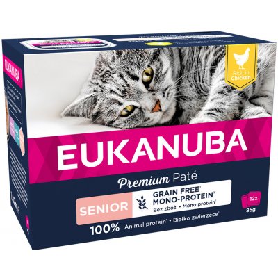 Eukanuba Adult bez obilnín kuracie Senior 24 x 85 g