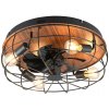 R61105032 TRIO TRONDHEIM svietidlo s ventilátorom čierne,drevo