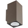 Redo 90089 QUAD exteriérové ​​nástenné svietidlo CREE COB LED 2x3W | 660/540lm | 3000K | IP65 - hnedá