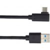 PremiumCord ku31cz1bk USB typ C/M zahnutý konektor 90° - USB 3.0 A/M, 1m
