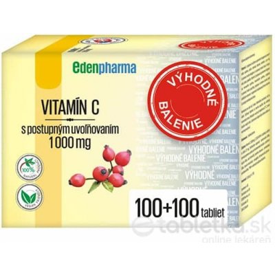 EDENPharma VITAMÍN C 1000 mg Výhodné balenie tabliet s postupným uvoľňovaním 200 ks