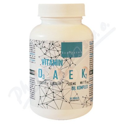 AcePharma Vitamin D3-A-E-K2 oil komplex 30 tabliet