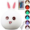 Detská nočná LED lampička ZAJAČIK + RGB ovládač
