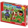 Dino Puzzle Krtko a paraplíčko 18x18cm 3x55 dielikov v krabici 27x19x3,5cm