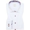 Biela košeľa ETERNA Slim fit Cover s červeným kontrastom Non Iron, Veľkosť 40