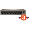 Tenda TEG1008M 8-port Gigabit Switch, 8x 10/100/1000 Mb/s, Fanless, MAC 4K, napájanie AC/DC, aj na stenu 75011833