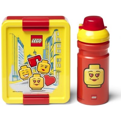 LEGO ICONIC Girl svačinový set (láhev a box) - žltá/červená