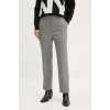 Nohavice Tommy Hilfiger dámske, šedá farba, rovné, vysoký pás, WW0WW42951 36