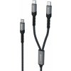 Swissten 72501201 nabíjací 2 v 1 100W USB-C/2x USB-C 1,5m černý