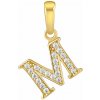 Silvego Zlatý prívesok písmeno M zo žltého zlata s Brilliance Zirconia FNN22195M