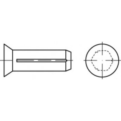 TOOLCRAFT TO-5439174 ryhovaný klinec s zápustnou hlavou (Ø x d) 2 mm x 10 mm ocel 500 ks