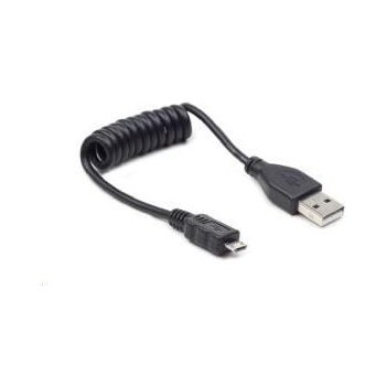 Gembird CC-MUSB2C-AMBM-0.6M micro USB cable 2.0 coiled cable black 0,6m