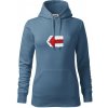 Párová turistická značka červená - Mikina dámská Cape s kapucí - XL ( Denim )