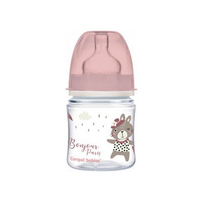 Canpol babies fľaša sa širokým hrdlom Bonjour Paris růžová 120ml