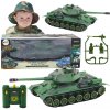 LEAN TOYS RC Vojenský tank 1:28, rotačná veža – zelená