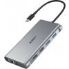 AUKEY CB-C89 aluminiowy Hub USB-C | 10w1 | RJ45 Ethernet 10/100/1000Mbps | 4xUSB | HDMI 4k @ 30Hz | SD aj microSD | USB-C Power Delivery 100W