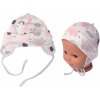 Baby Nellys Bavlnená čiapočka na zaväzovanie Sloníci ružová lem sivý