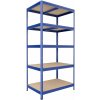 Kovový regál do dielne Biedrax 50 x 75 x 210 cm, modrý - 5 políc MDF