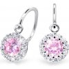 Náušnice z bieleho zlata s ružovými zirkónmi C2745bR (C2745-10-20-X-2)