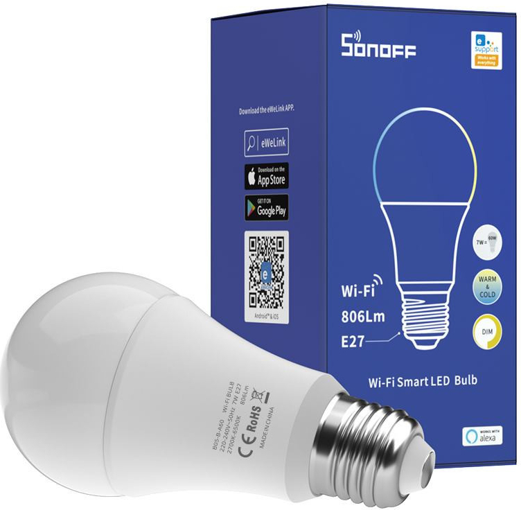 SONOFF B02-BL, eWeLink Smart žiarovka E27, W/C