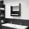 Petrashop LED koupelnová skříňka se zrcadlem šedá 50 x 14 x 60 cm Šedá 326482