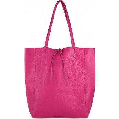 Kožená shopper kabelka 396 fuchsia