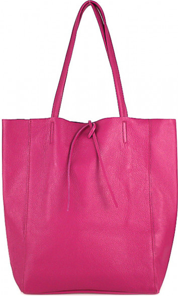 Kožená shopper kabelka 396 fuchsia