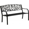 Lean Záhradná kovová lavička WELCOME – 127cm, čierna