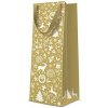 PAW AGB2011804 Celebrate Christmas Gold, vianočná darčeková taška na fľašu, rozmer 12x37x10cm