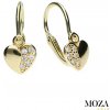 MOZA gold Detské náušnice MG4100 Farba kameňa: Biela, Farba Zlata: žlté Au