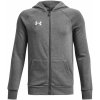 Detská športová rozopínací mikina Under Armour RIVAL FLEECE FZ HOODIE K sivá 1379794-025 - YM