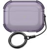 AppleKing transparentný obal s karabínou pre AirPods Pro 3 - tmavo fialový - možnosť vrátiť tovar ZADARMO do 30tich dní