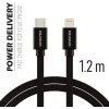 Swissten 71525201 Datový, Textile USB-C / Lightning, 1,2m, černý